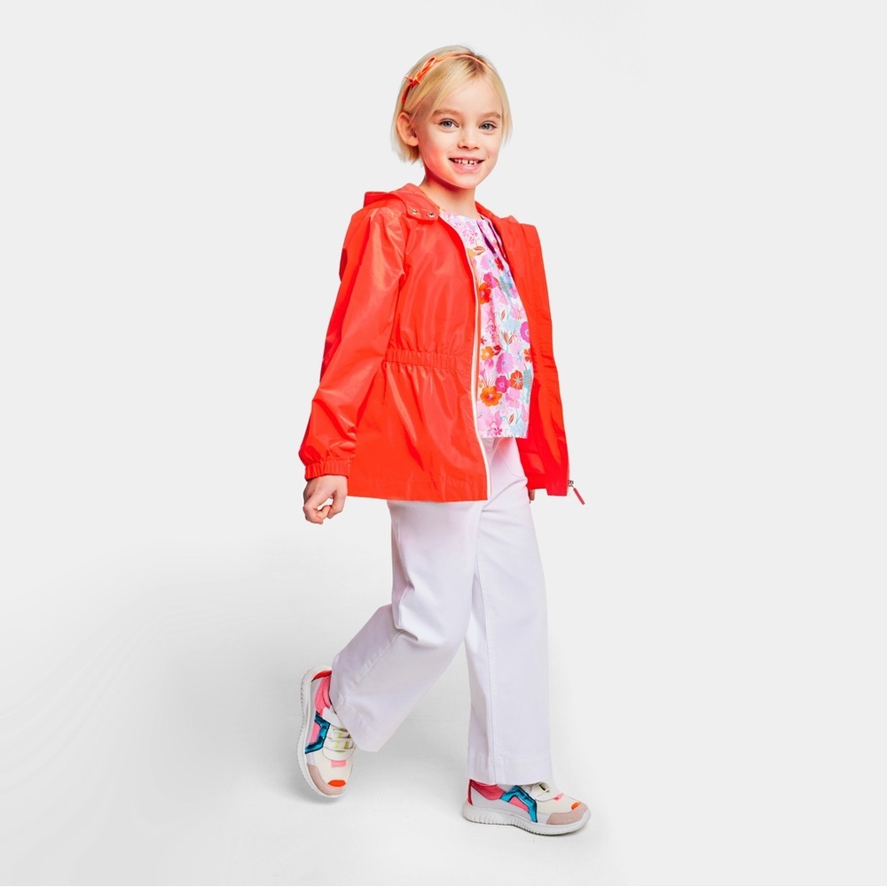 Jacadi Bright Orange Kids Raincoat with Hood